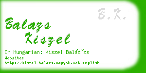 balazs kiszel business card